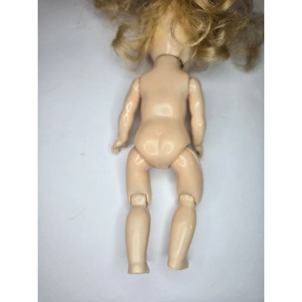 Vintage Plastic Doll Knees Bend Eyes Open and Close Blonde Hair Discoloration